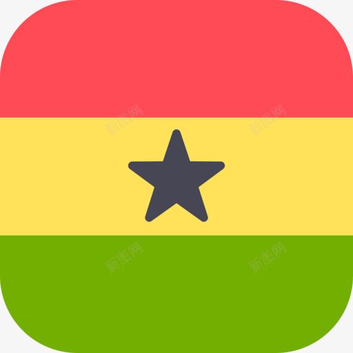 加纳国际国旗3圆形方形图标svg_新图网 https://ixintu.com 加纳 国际国旗3 圆形方形
