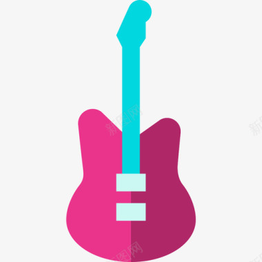 电吉他乐器9扁平图标图标