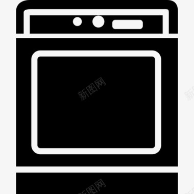 烤箱家具和白色家电实心图标图标