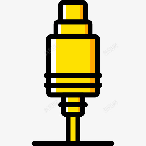 插头连接器电缆4黄色图标svg_新图网 https://ixintu.com 插头 连接器电缆4 黄色