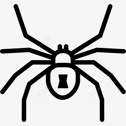 黑寡妇按钮昆虫图标svg_新图网 https://ixintu.com 按钮 昆虫 红背 虫子轮廓 蜘蛛 黑寡妇