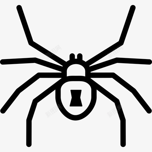 黑寡妇按钮昆虫图标svg_新图网 https://ixintu.com 按钮 昆虫 红背 虫子轮廓 蜘蛛 黑寡妇