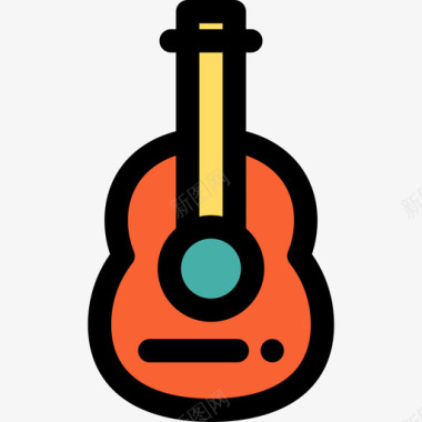 原声吉他音乐图标5线性颜色图标