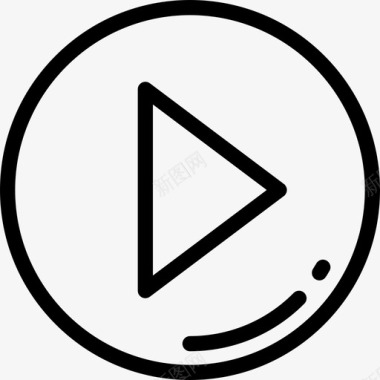 播放按钮web6线性图标图标