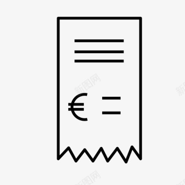 帐单欧元发票收据图标图标