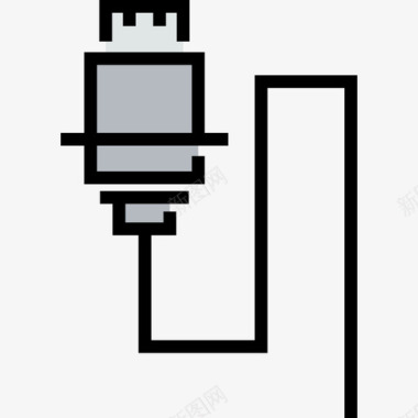 Usb电缆能量元素2线性颜色图标图标