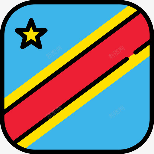 刚果民主共和国国旗收藏6圆形广场图标svg_新图网 https://ixintu.com 刚果民主共和国 国旗收藏6 圆形广场