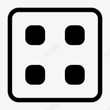 四个骰子游戏方块图标图标