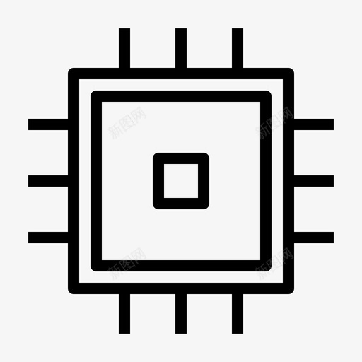 处理器芯片组件图标svg_新图网 https://ixintu.com 处理器 硬件 组件 芯片 计算机 计算机组件