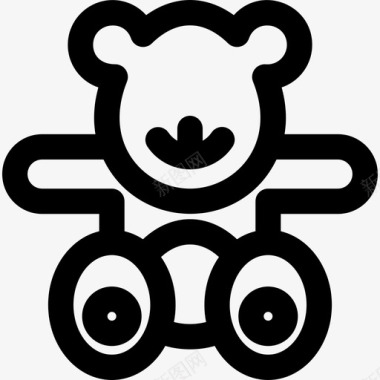泰迪熊玩具10直线型图标图标