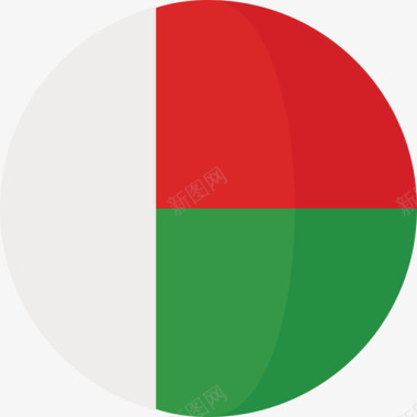 马达加斯加3旗圆形扁平图标图标