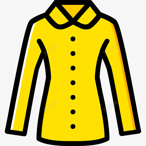 外套女装3黄色图标svg_新图网 https://ixintu.com 外套 女装3 黄色