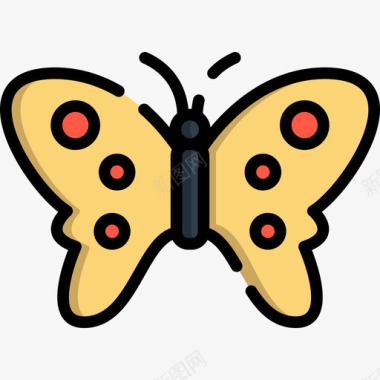 蝴蝶动物29线形颜色图标图标