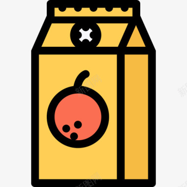 果汁食品和饮料14彩色图标图标