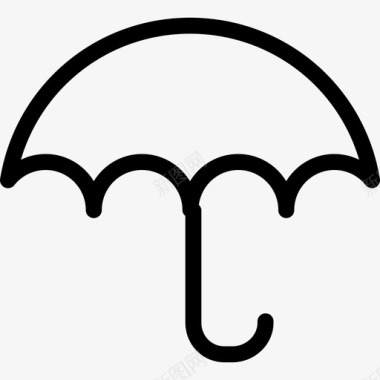雨伞24号天气直线型图标图标