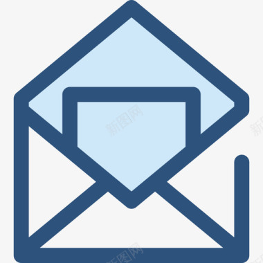 电子邮件通讯37蓝色图标图标
