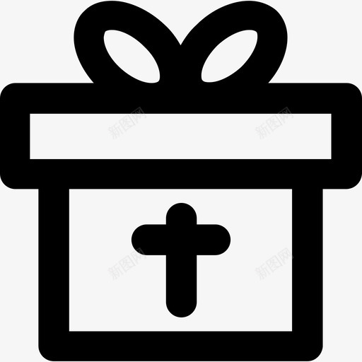 礼品盒圣诞42粗体圆形图标svg_新图网 https://ixintu.com 圣诞42 礼品盒 粗体圆形