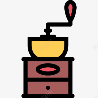 咖啡机食品和饮料14彩色图标图标