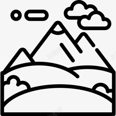 山地景观2线性图标图标