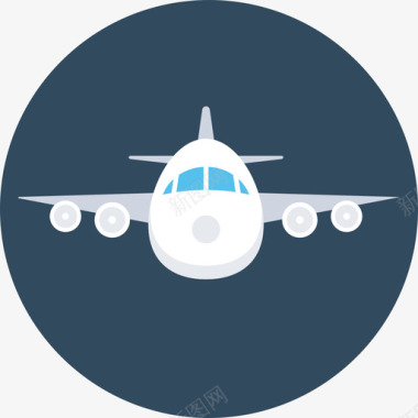 飞机全球物流3圆形图标图标