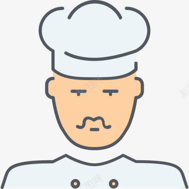厨师18号厨房彩色图标图标