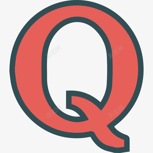 Quora品牌线性颜色图标svg_新图网 https://ixintu.com Quora 品牌 线性颜色