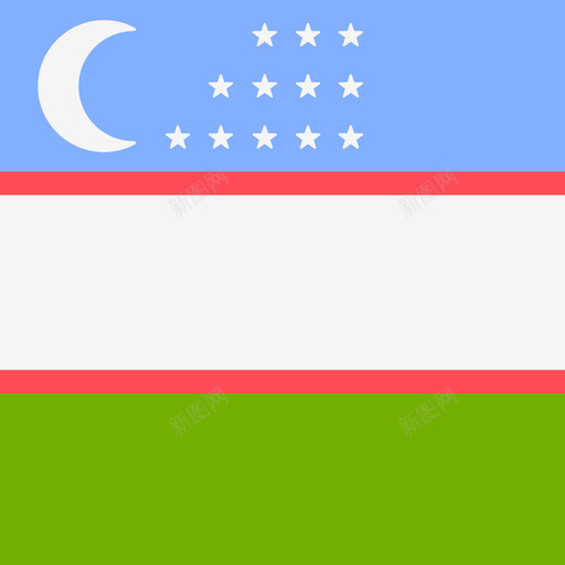 乌兹别克斯坦国际旗帜4广场图标svg_新图网 https://ixintu.com 乌兹别克斯坦 国际旗帜4 广场