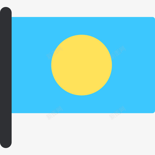帕劳国际国旗5桅杆图标svg_新图网 https://ixintu.com 国际国旗5 帕劳 桅杆