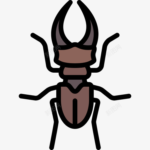 甲虫动物25线形颜色图标svg_新图网 https://ixintu.com 动物25 甲虫 线形颜色