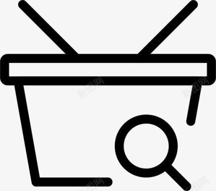 购物篮商务细线图标集购物和商务图标