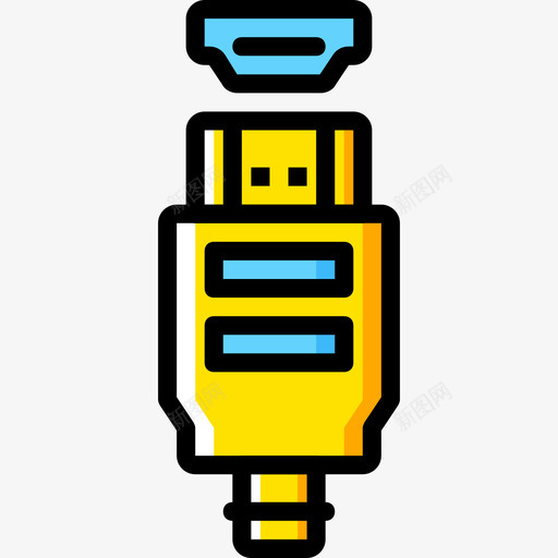 Hdmi连接器电缆4黄色图标svg_新图网 https://ixintu.com Hdmi 连接器电缆4 黄色