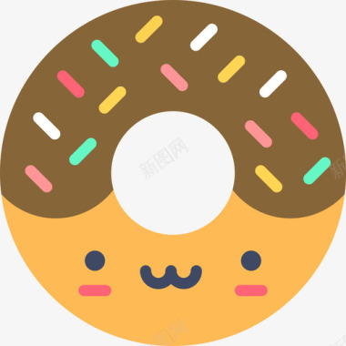甜甜圈可爱的食物2扁平图标图标