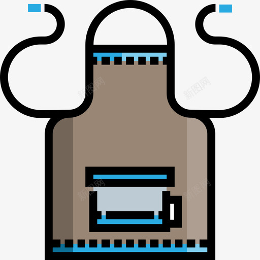 围裙食品和餐厅3线性颜色图标svg_新图网 https://ixintu.com 围裙 线性颜色 食品和餐厅3