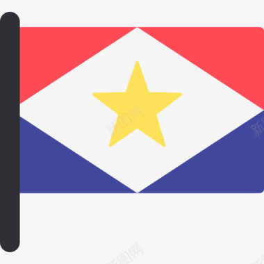 萨巴岛国际国旗5桅杆图标图标