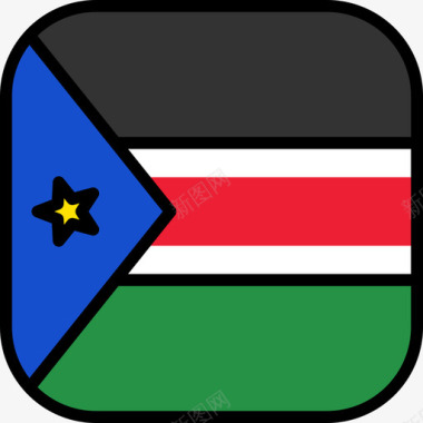 南苏丹旗帜收藏6圆形广场图标图标