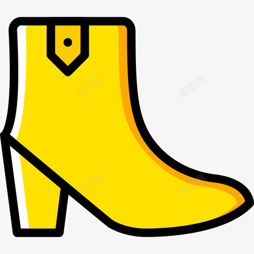 靴子女鞋4黄色图标svg_新图网 https://ixintu.com 女鞋4 靴子 黄色