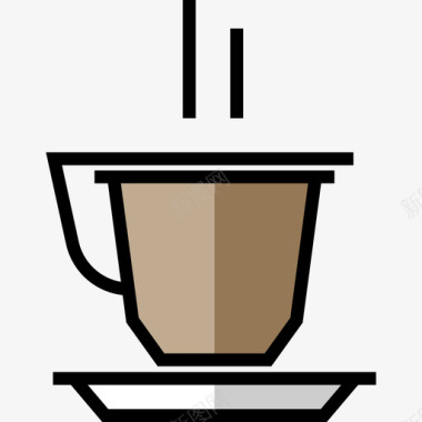 浓缩咖啡咖啡店元素2线性颜色图标图标