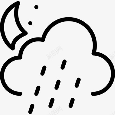 雨24号天气线性图标图标