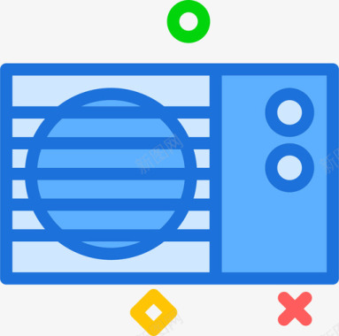 空调33号天气线性颜色图标图标