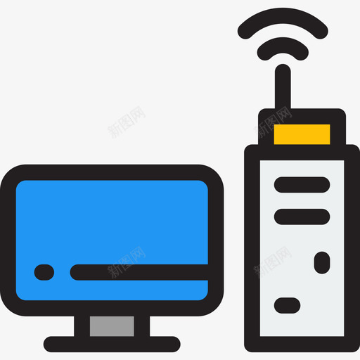 计算机通信和媒体7线性颜色图标svg_新图网 https://ixintu.com 线性颜色 计算机 通信和媒体7