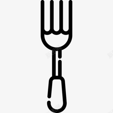 叉子7号餐厅直线型图标图标
