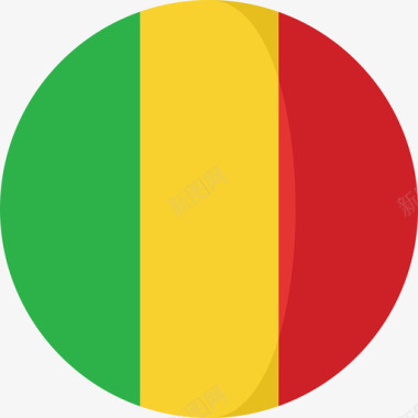 塞内加尔国旗3圆圈平坦图标图标