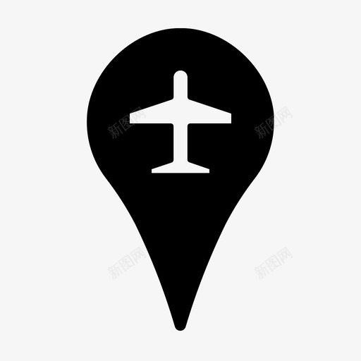 机场位置飞机导航图标svg_新图网 https://ixintu.com 地点 地点和位置 导航 机场位置 飞机