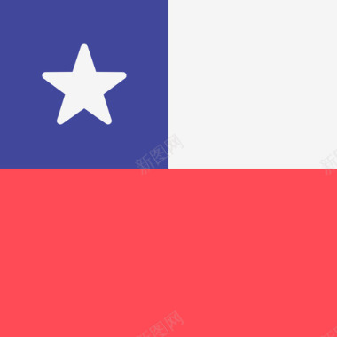 智利国际国旗4方形图标图标