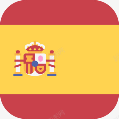 西班牙国际国旗3圆形方形图标图标