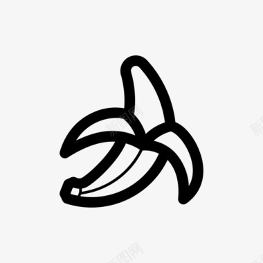 剥香蕉吃水果图标图标