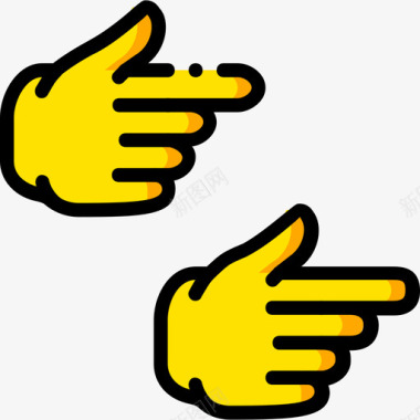 向右指手势7黄色图标图标