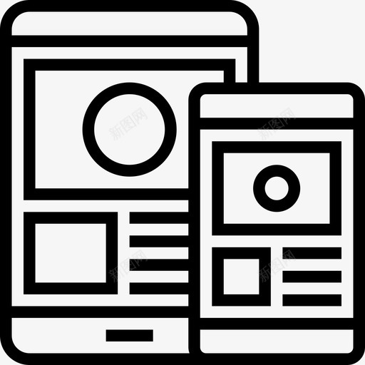 智能手机网页3线性图标svg_新图网 https://ixintu.com 智能手机 线性 网页设计3