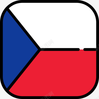 捷克共和国国旗系列6圆形方形图标图标