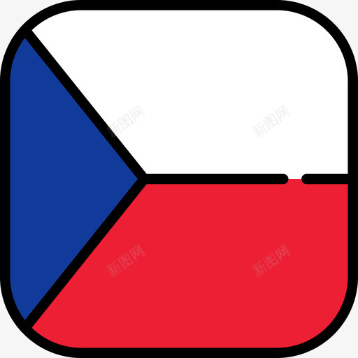 捷克共和国国旗系列6圆形方形图标svg_新图网 https://ixintu.com 国旗系列6 圆形方形 捷克共和国